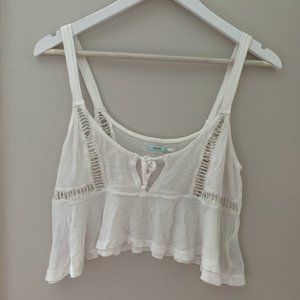 Urban Outfitters White Cropped Tank Top